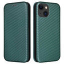 iPhone 15 Flip Cover - Karbonfiber - Grøn