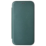 iPhone 15 Flip Cover - Karbonfiber - Grøn