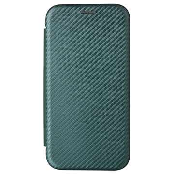 iPhone 15 Flip Cover - Karbonfiber - Grøn