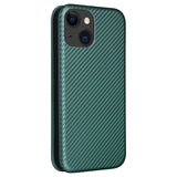 iPhone 15 Flip Cover - Karbonfiber - Grøn