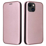 iPhone 15 Flip Cover - Karbonfiber - Rødguld