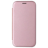 iPhone 15 Flip Cover - Karbonfiber - Rødguld