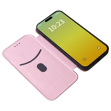 iPhone 15 Flip Cover - Karbonfiber - Rødguld