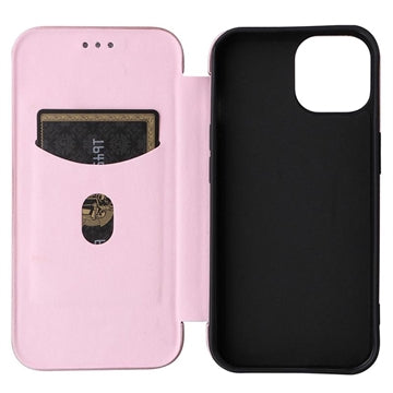 iPhone 15 Flip Cover - Karbonfiber - Rødguld