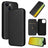 iPhone 15 Plus Flip Cover - Karbonfiber - Sort