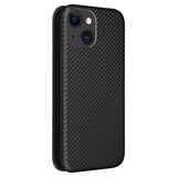 iPhone 15 Plus Flip Cover - Karbonfiber - Sort