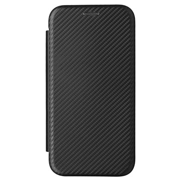 iPhone 15 Plus Flip Cover - Karbonfiber - Sort