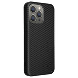 iPhone 15 Pro Max Flip Cover - Karbonfiber - Sort