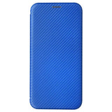iPhone 15 Pro Max Flip Cover - Karbonfiber - Blå