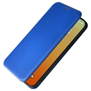 iPhone 15 Pro Max Flip Cover - Karbonfiber - Blå