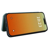 iPhone 15 Pro Max Flip Cover - Karbonfiber - Grøn