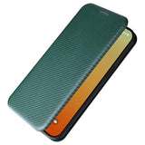 iPhone 15 Pro Max Flip Cover - Karbonfiber - Grøn