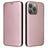 iPhone 15 Pro Max Flip Cover - Karbonfiber - Rødguld