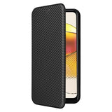 Motorola Moto G73 Flip Cover med Kortholder - Karbonfiber - Sort