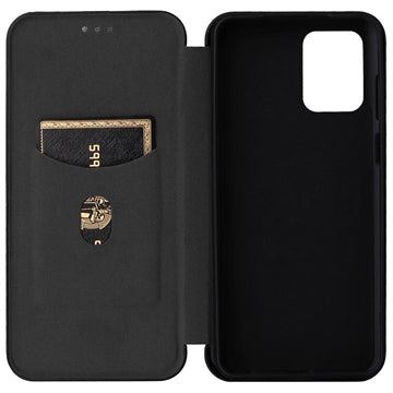 Motorola Moto G73 Flip Cover med Kortholder - Karbonfiber - Sort