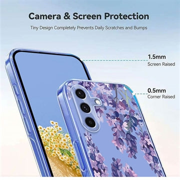 Samsung Galaxy S25 FE TPU-cover med blomstermønster - Blåregn
