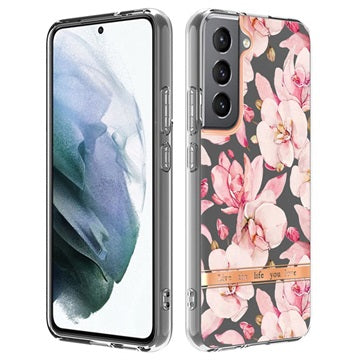 Flower Series Samsung Galaxy S22 5G TPU Cover - Pink Gardenia