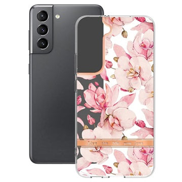 Flower Series Samsung Galaxy S22 5G TPU Cover - Pink Gardenia