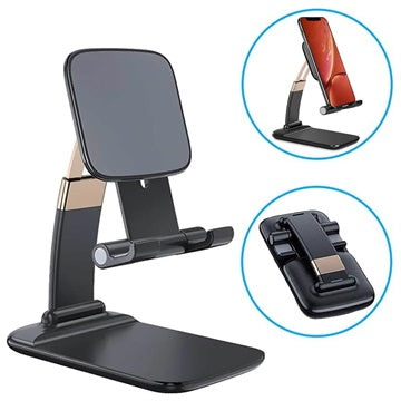 Sammenfoldelig Gravity Bordholder til Smartphone/Tablet - Sort