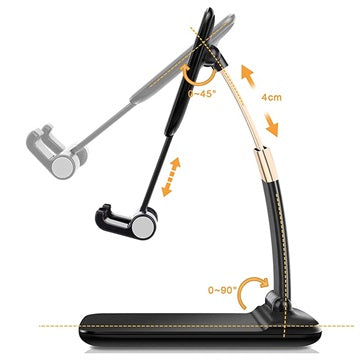 Sammenfoldelig Gravity Bordholder til Smartphone/Tablet - Sort