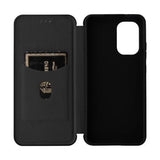 Nokia X30 Flip Cover med Kortholder - Karbonfiber - Sort