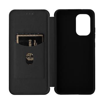 Nokia X30 Flip Cover med Kortholder - Karbonfiber - Sort