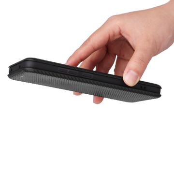 Nokia X30 Flip Cover med Kortholder - Karbonfiber - Sort