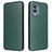 Nokia X30 Flip Cover med Kortholder - Karbonfiber - Grøn