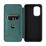 Nokia X30 Flip Cover med Kortholder - Karbonfiber - Grøn