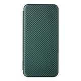 Nokia X30 Flip Cover med Kortholder - Karbonfiber - Grøn