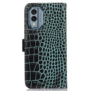 Crocodile Nokia X30 Læderpung med RFID - Grøn