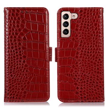 Crocodile Series Samsung Galaxy S23+ 5G Læderpung med RFID - Rød