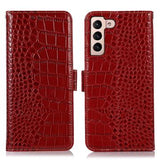 Crocodile Series Samsung Galaxy S23+ 5G Læderpung med RFID - Rød