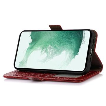 Crocodile Series Samsung Galaxy S23+ 5G Læderpung med RFID - Rød