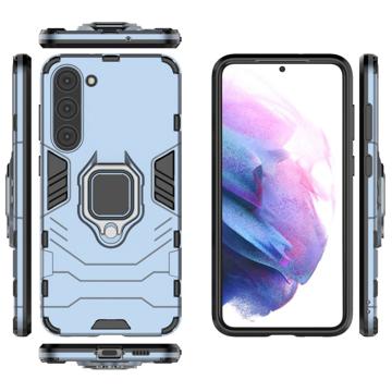 Samsung Galaxy S23 Ultra 5G Hybrid Cover med Ring Holder - Blå