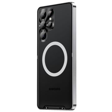 Galvaniseret Magnetisk Samsung Galaxy S23 Ultra 5G Hybrid Cover - Sølv