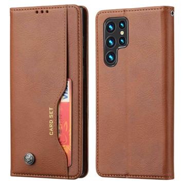Card Set Series Samsung Galaxy S23 Ultra 5G Pung Taske - Brun