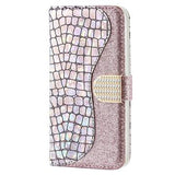 Croco Bling Series Samsung Galaxy S23 Ultra 5G Coverpung - Rødguld