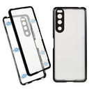 Sony Xperia 5 IV Magnetisk Cover med Hærdet Glas til Bagsiden - Sort