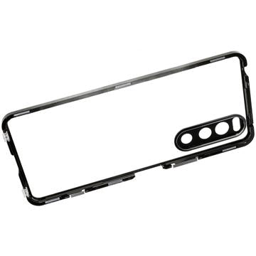 Sony Xperia 5 IV Magnetisk Cover med Hærdet Glas til Bagsiden - Sort