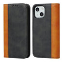 Elegance Series iPhone 14 Etui med Pung - Sort / Lysebrun