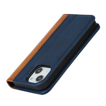Elegance Series iPhone 14 Etui med Pung - Blå / Lysebrun