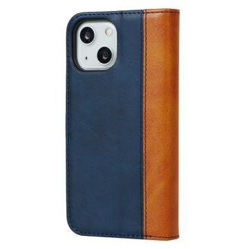 Elegance Series iPhone 14 Etui med Pung - Blå / Lysebrun