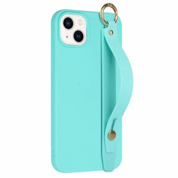 Candy Color iPhone 14 Plus TPU Cover med Håndrem - Babyblå