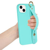 Candy Color iPhone 14 Plus TPU Cover med Håndrem - Babyblå