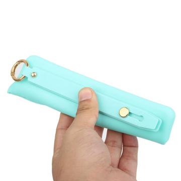 Candy Color iPhone 14 Plus TPU Cover med Håndrem - Babyblå