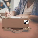 Candy Color iPhone 14 Plus TPU Cover med Håndrem - Kaffe