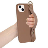 Candy Color iPhone 14 Plus TPU Cover med Håndrem - Kaffe