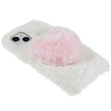 Plush Heart iPhone 14 Plus TPU Cover - Hvid
