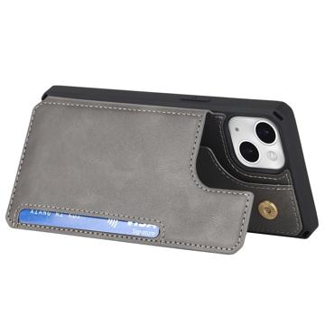 iPhone 14 Plus Magnetisk Kickstand Pung - Grå